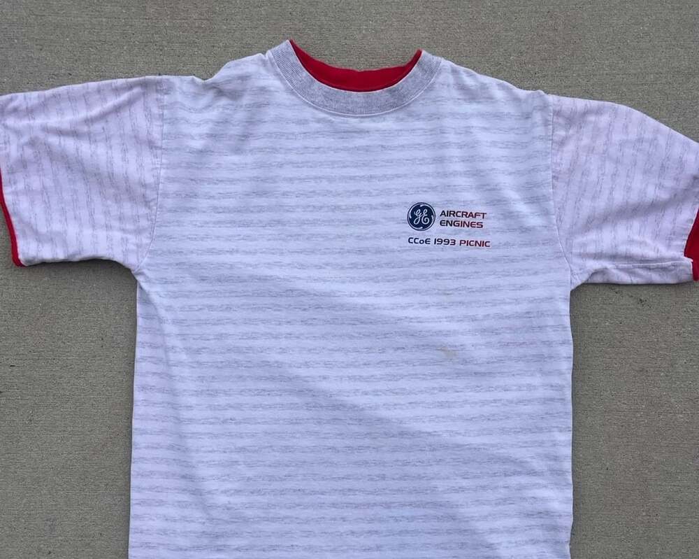 Vintage 90’s GE Aircraft Engines CCoE Picnic Ringer T-Shirt